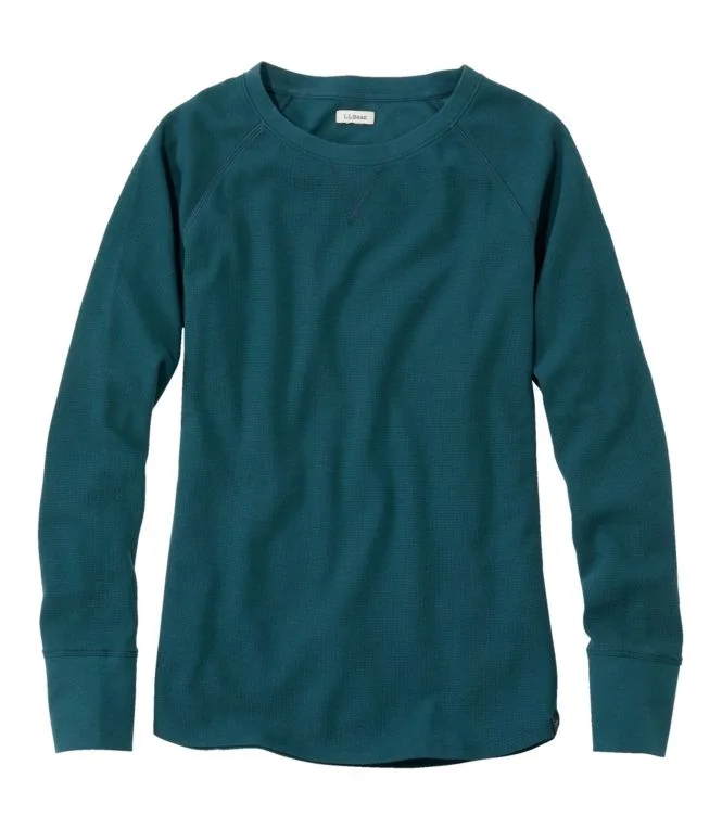 Women''s Unshrinkable Mini-Waffle Tee, Long-Sleeve Crewneck - Image 6