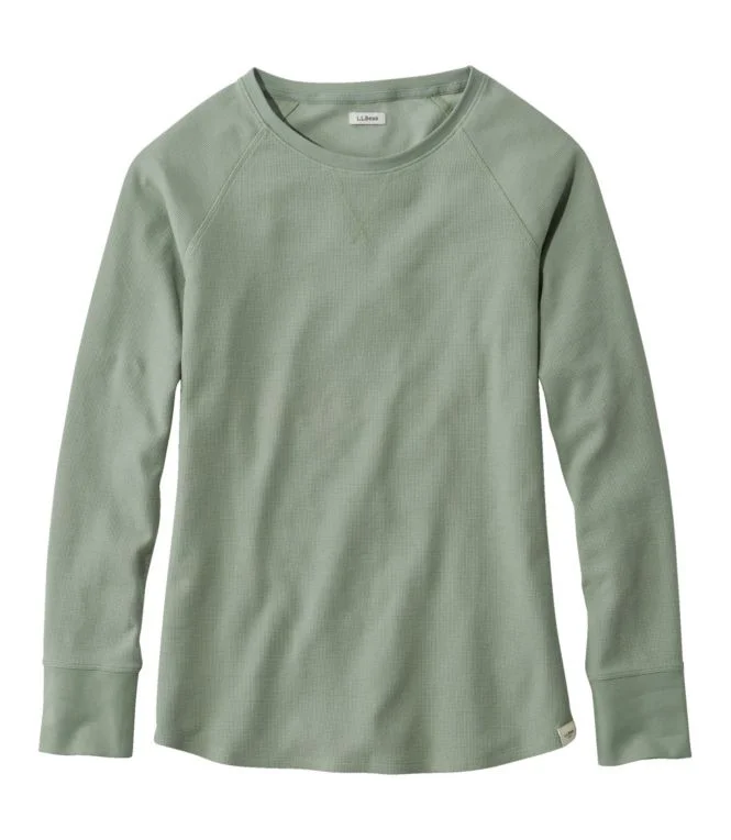 Women''s Unshrinkable Mini-Waffle Tee, Long-Sleeve Crewneck - Image 8