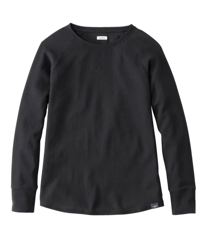 Women''s Unshrinkable Mini-Waffle Tee, Long-Sleeve Crewneck - Image 9