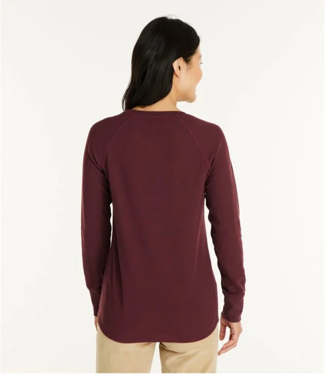 Women''s Unshrinkable Mini-Waffle Tee, Long-Sleeve Crewneck - Image 4