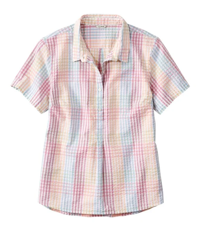 Alternative view of Women''s Vacationland Seersucker Shirt, Short-Sleeve Popover Plaid