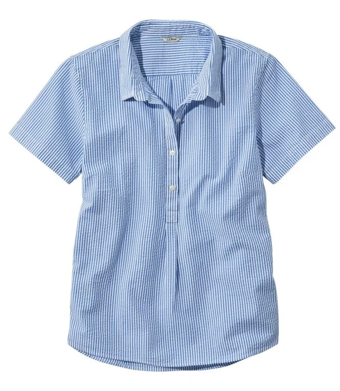Alternative view of Women''s Vacationland Seersucker Shirt, Short-Sleeve Popover Stripe