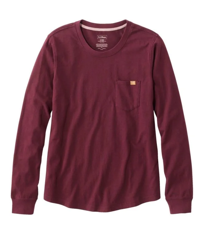 Alternative view of Women''s Washed Cotton Pocket Tee, Long-Sleeve Graphic