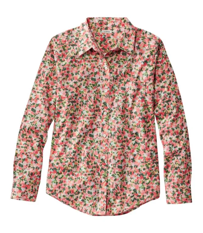 Women''s Wrinkle-Free Pinpoint Oxford Shirt, Relaxed Fit Long-Sleeve Print - Image 7