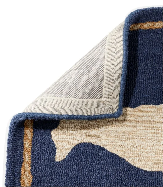 Wool Hooked Novelty Rug, Whale - Image 3